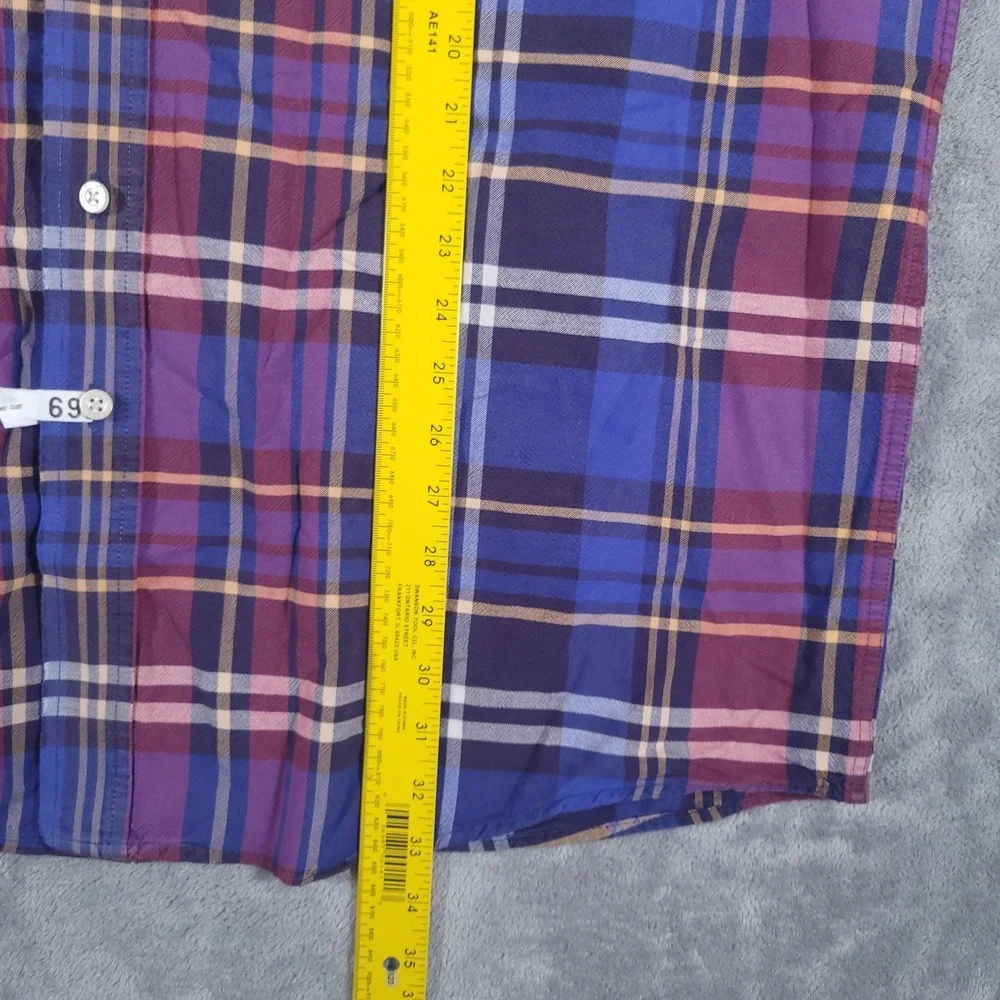 Cinch Shirt Mens 2XL Purple Blue Plaid Button Down Western‎ Rodeo Cowboy Logo